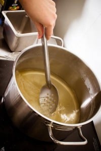 Heat the water, vinegar, sugar & salt to a boil.