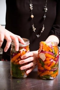 Cover jars immediately after pouring in hot liquid