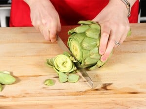 "top" the artichoke