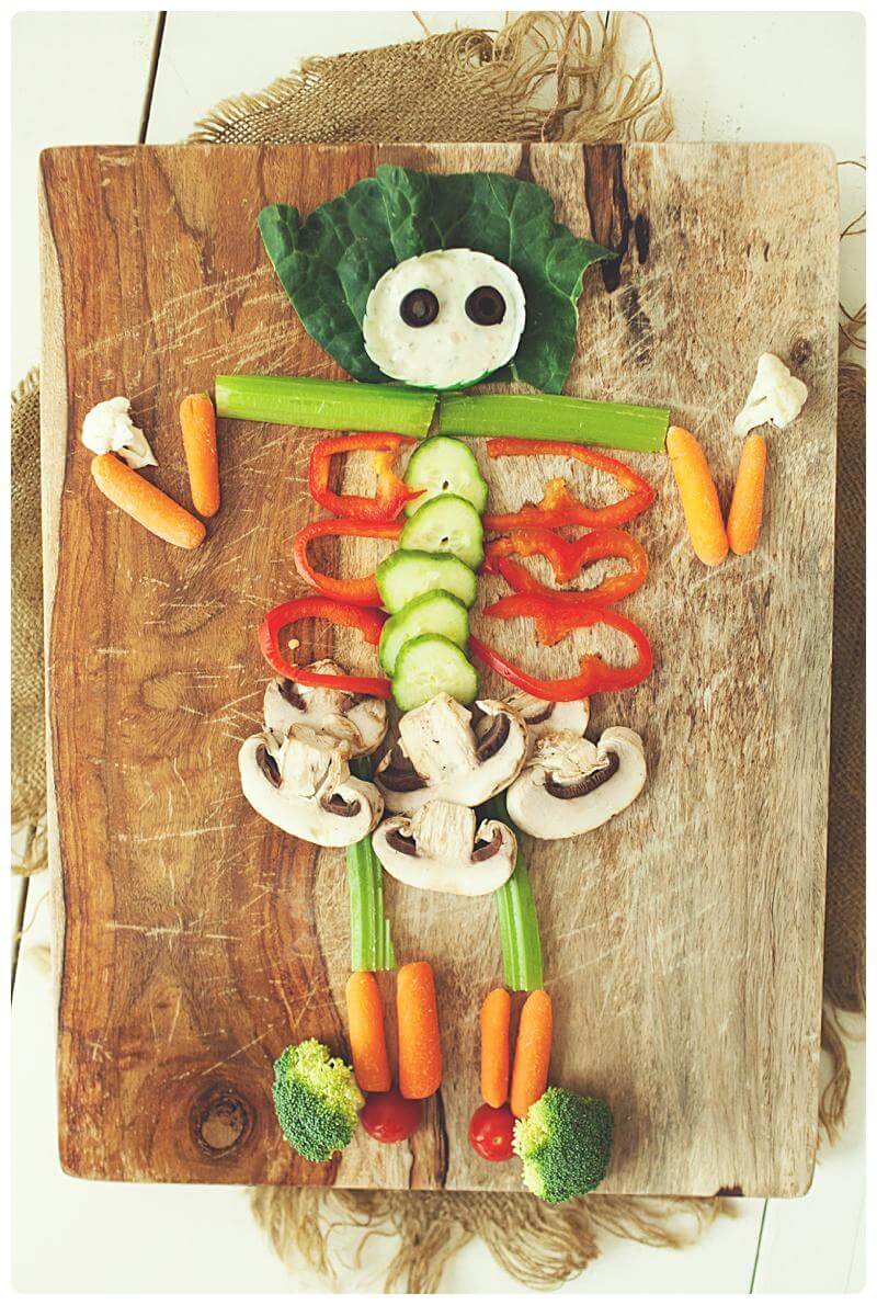 Skeleton Veggie Tray - Easy Halloween Party Tray Idea Skeleton Veggie Tray - Easy Halloween Party Tray Idea