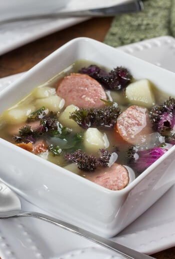 Country Sausage Soup with Salad Savoy Country Sausage Soup with Salad Savoy