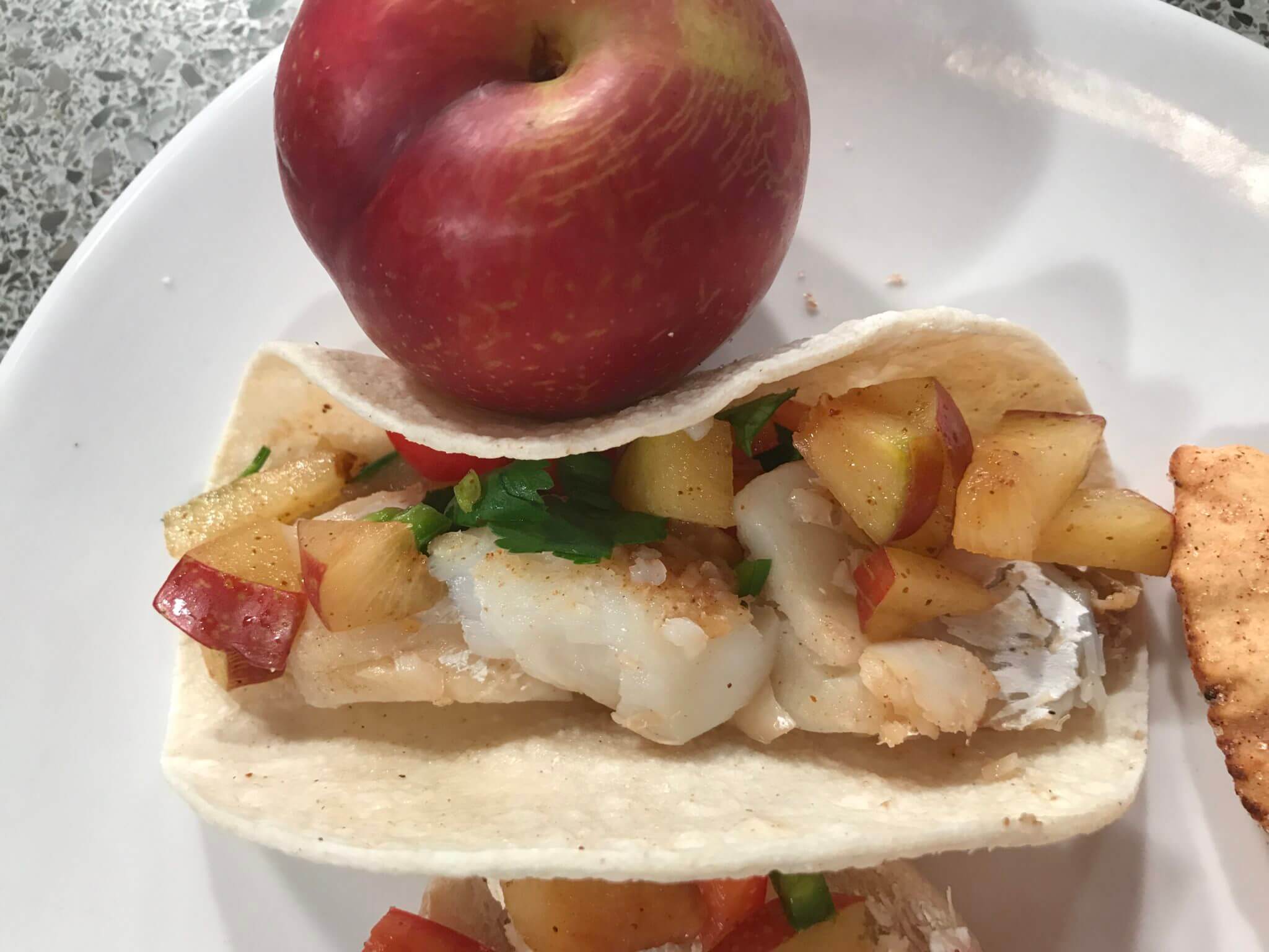 Fish tacos with plum salsa Tailgating and camping recipes: Fish tacos with plum salsa