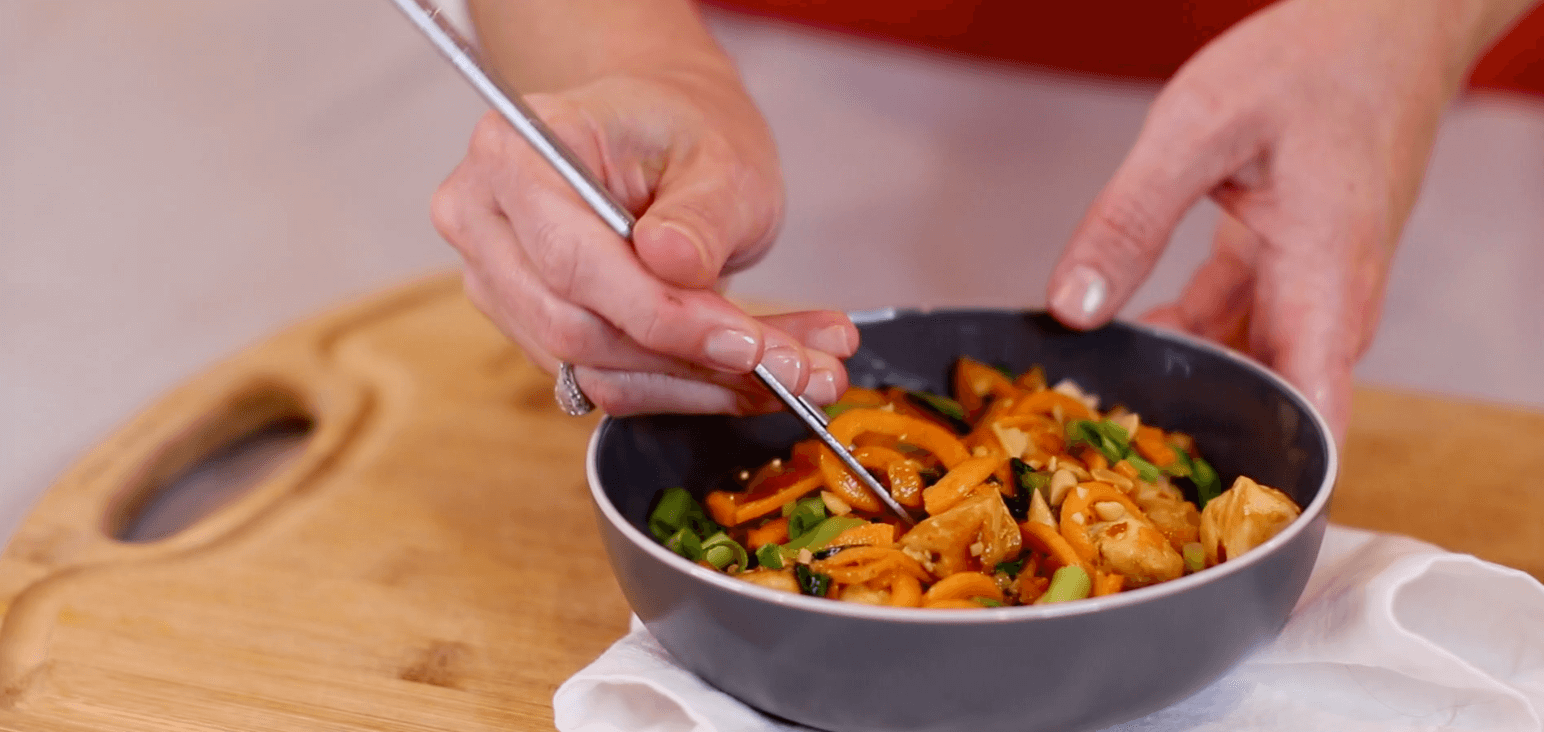 Thai Peanut Chicken and Sweet Potato Noodles