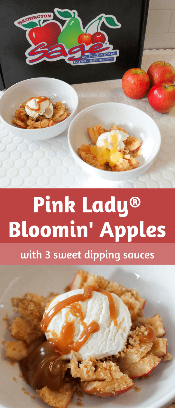 Pink Lady Bloomin' Apples + 3 Sweet Dipping Sauces Pink Lady Bloomin' Apples + 3 Sweet Dipping Sauces