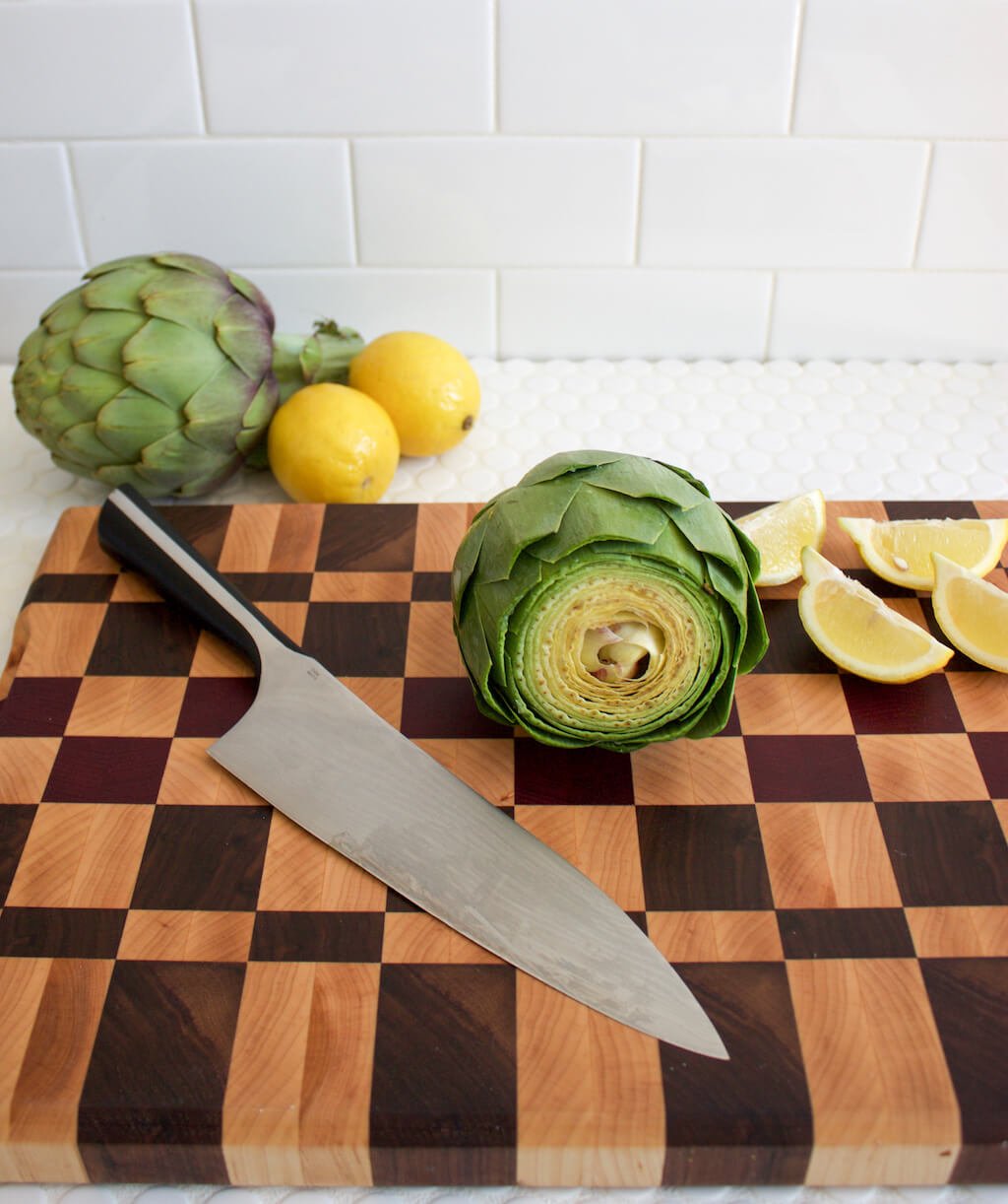 Prepping an artichoke