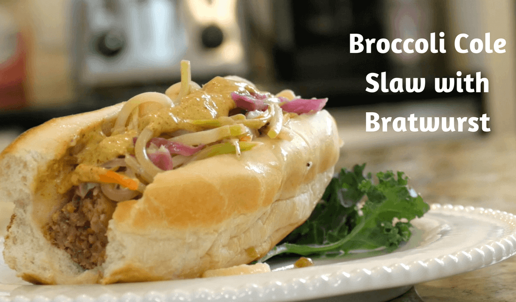 Broccoli Cole Slaw with Bratwurst