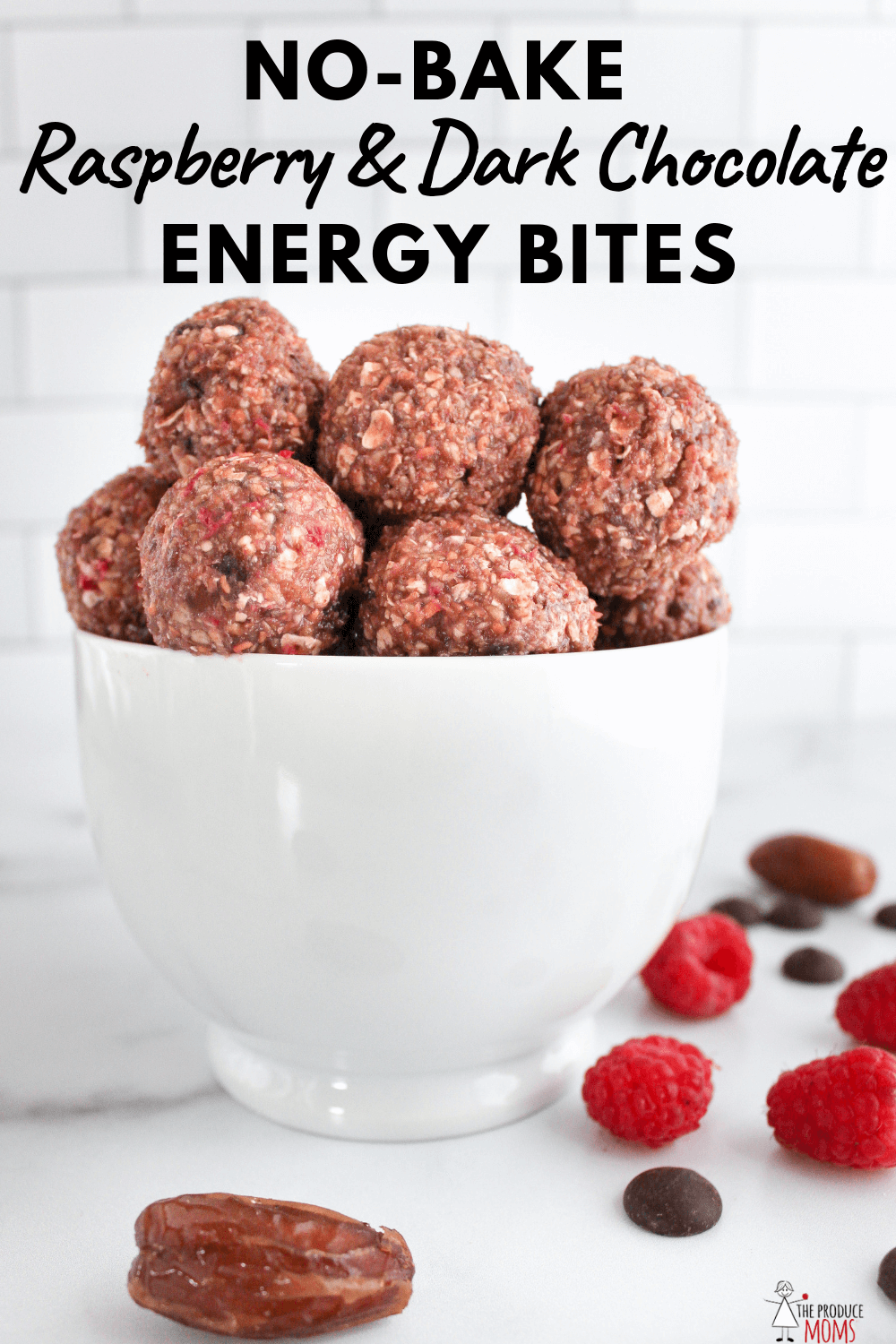 No-Bake Raspberry & Dark Chocolate Energy Bites