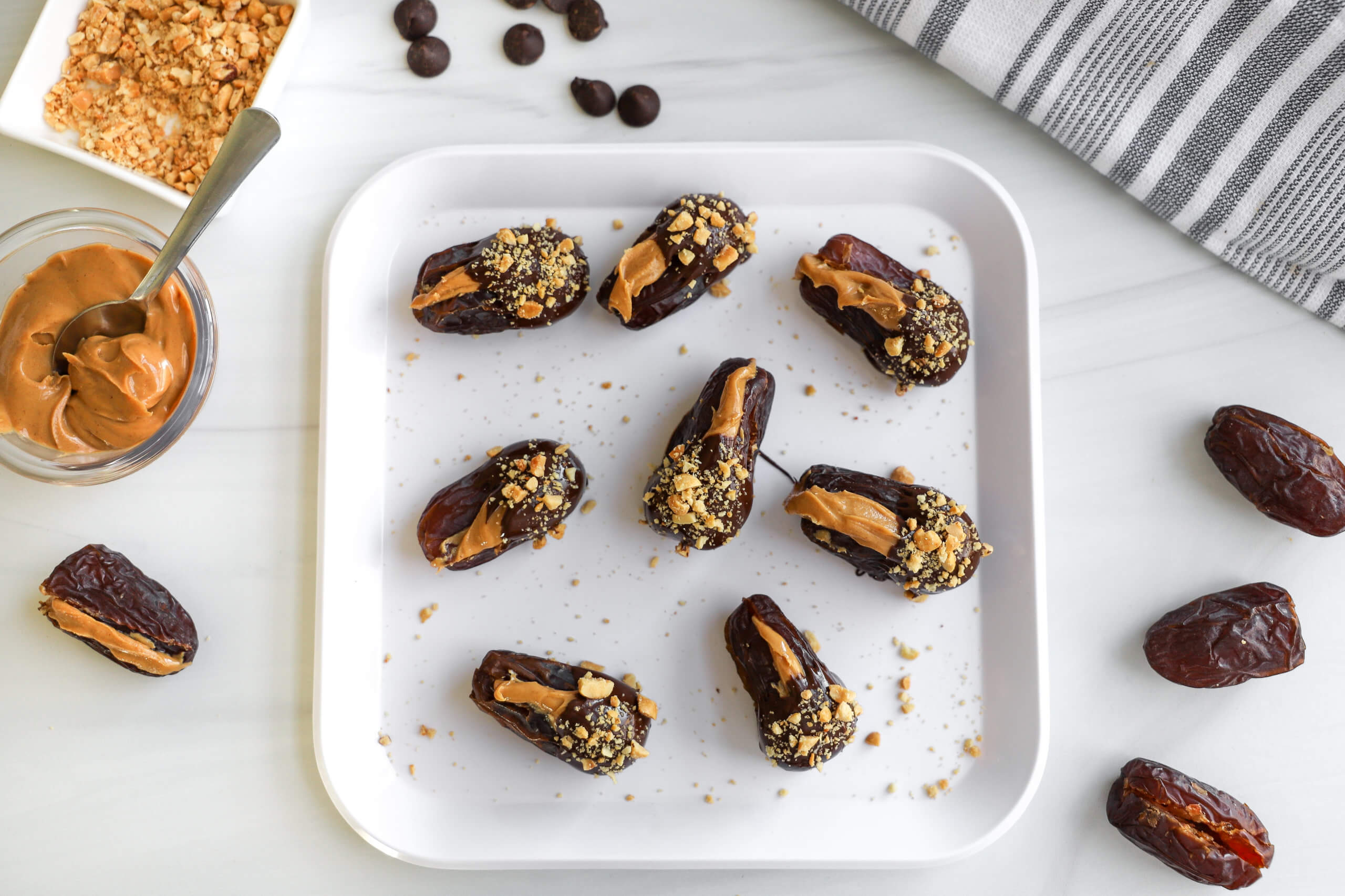 Chocolate Covered Peanut Stuffed Dates