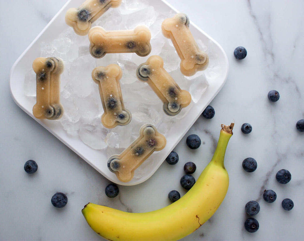 Banana and Blueberry Pupsicles Banana and Blueberry Pupsicles