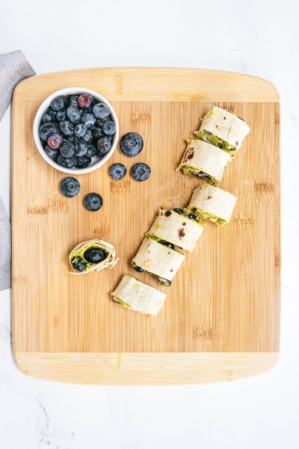 Blueberry Guacamole Pinwheels 