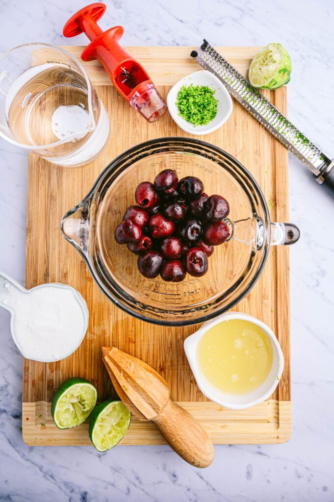 Ingredients for cherry limeade