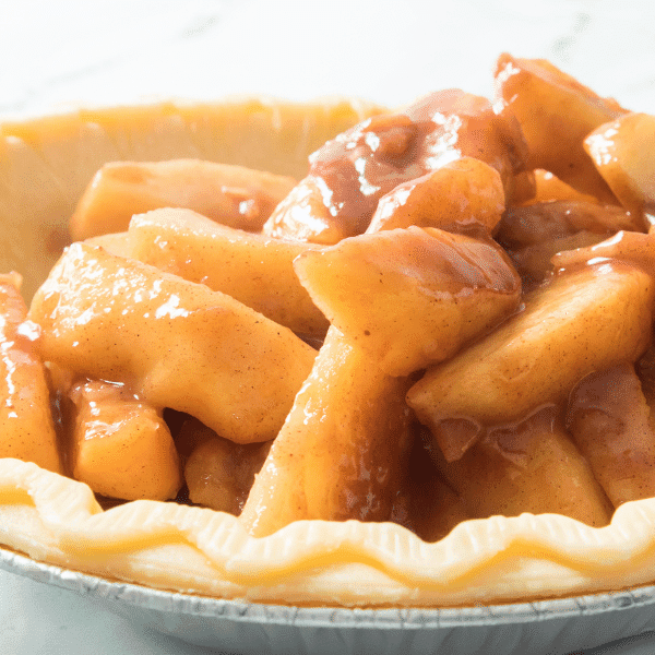 Homemade Apple Pie Filling in crust