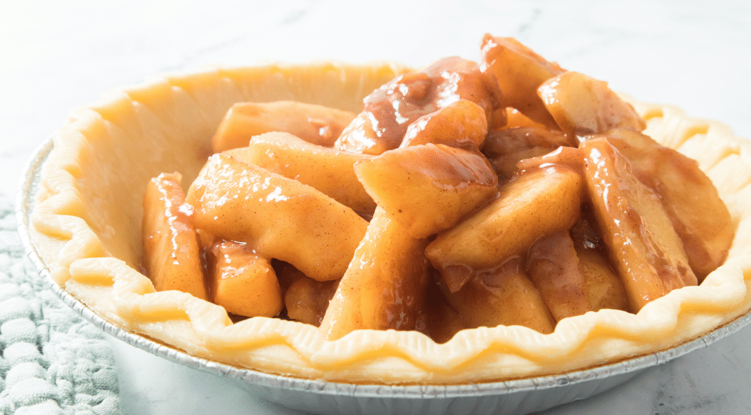 Homemade Apple Pie Filling in crust