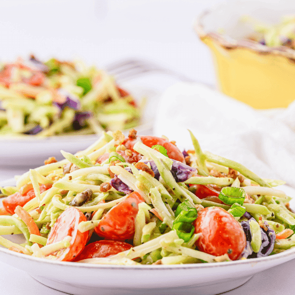 BLT Broccoli Slaw on plates