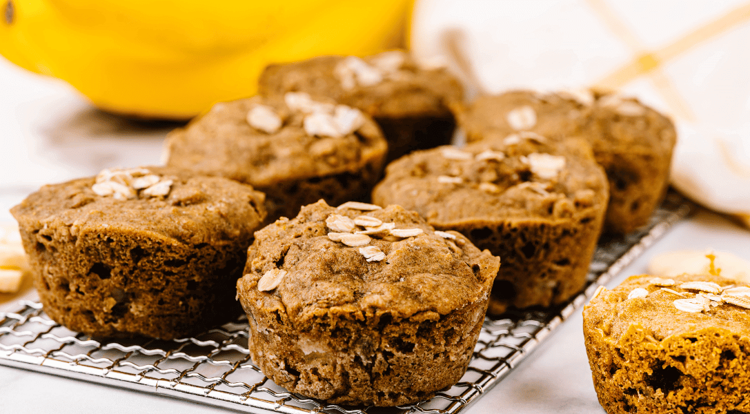 Banana Muffins on a rack