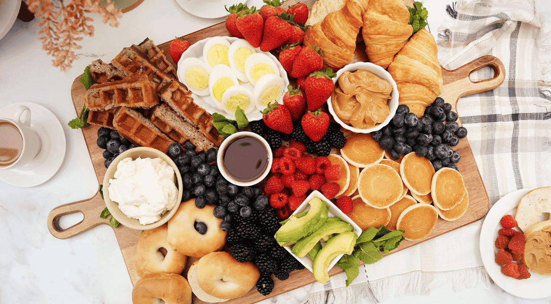 Overhead view of Breakfast Charcuterie Board