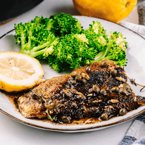 Vegetarian Recipe: Fish Piccata with Lemon Caper Sauce