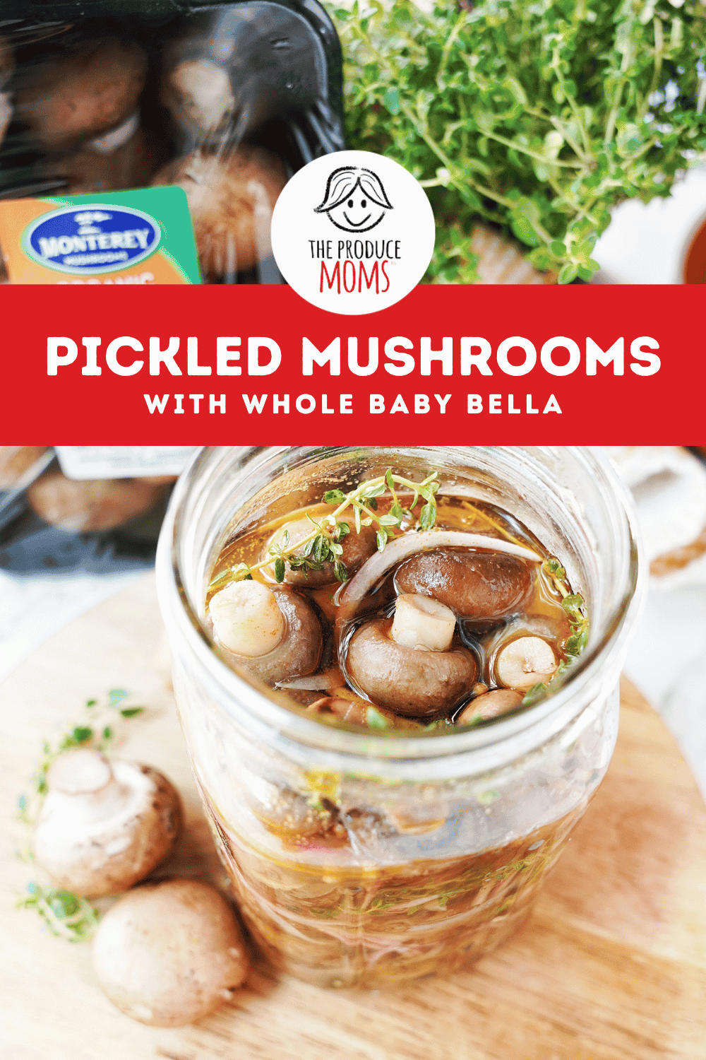 Pinterest Pin Pickled Mushrooms