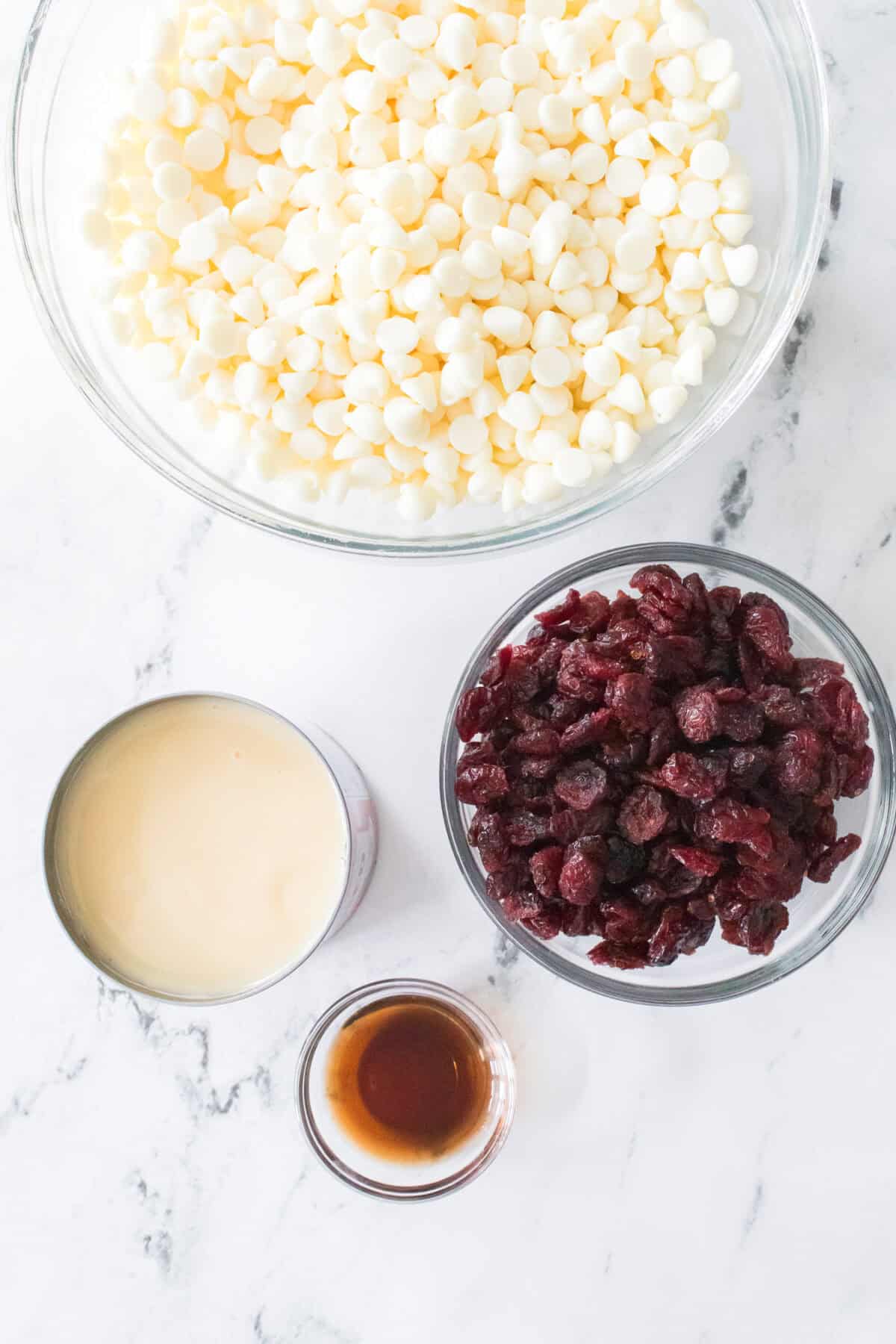 ingredients for cranberry fudge recipe