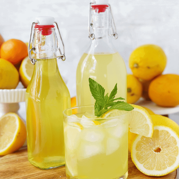 Limoncello in bottles