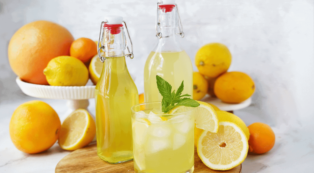 Limoncello in bottles