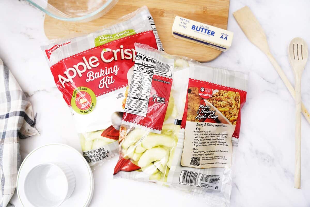 Crunch Pak Apple Crisp Baking Kit with ingredients 