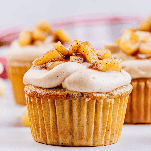 Close up of Apple Pie Cupcakes