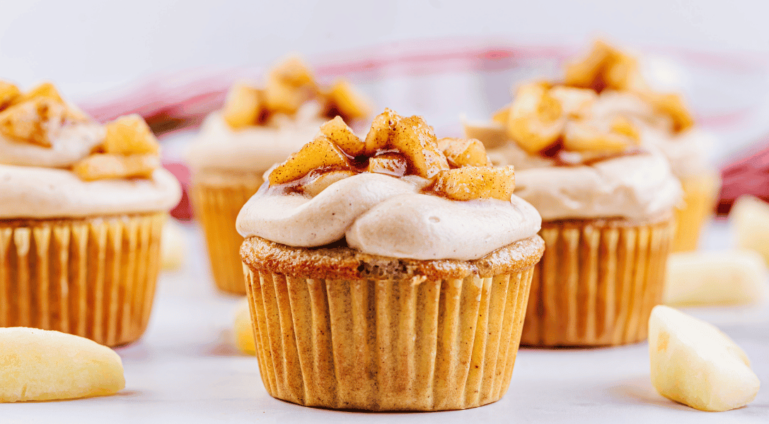 Close up of Apple Pie Cupcakes