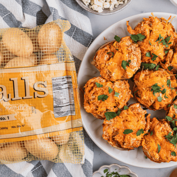 Buffalo Chicken Smashed Potatoes