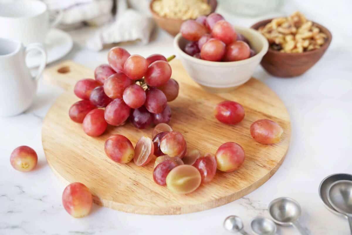 Sun World Red Grapes on cutting board