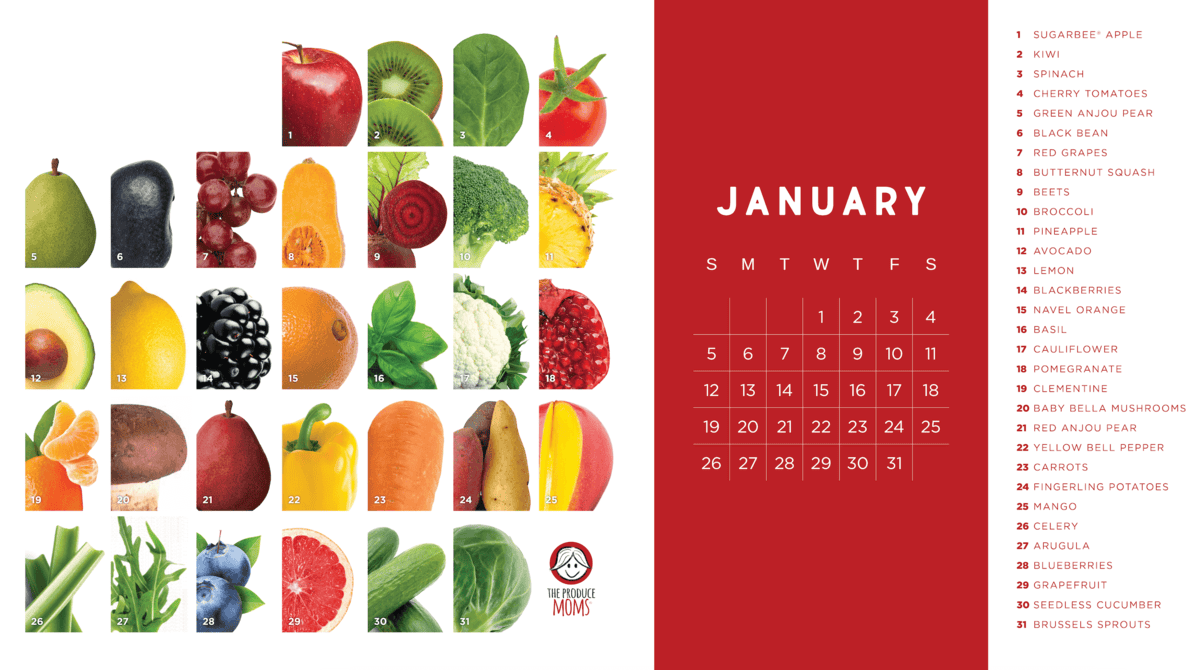 The Produce Challenge January 2025 Calendar