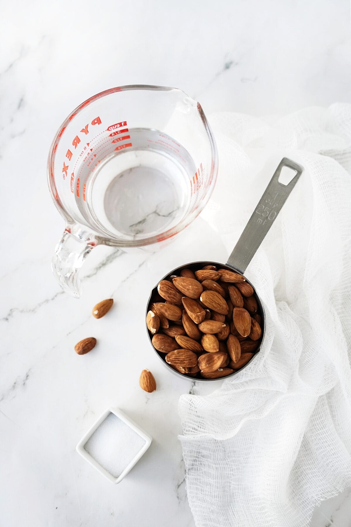 ingredients for homemade almond milk