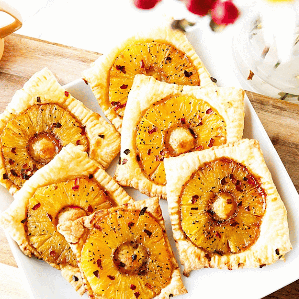 Spicy Pineapple Tarts on white plate